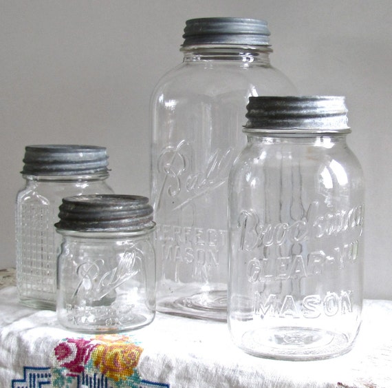 Vintage Storage Jar Set Brockway Clear-Vu and a by marybethhale