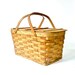 Vintage Woven Wood Picnic Basket