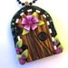 Pink Flower Fairy Door Necklace