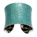 Alligator Leather Speckled Cuff Bracelet in Blue and Aqua - by UNEARTHED