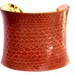 Dusty Coral Snakeskin Gold Lined Cuff Bracelet - by UNEARTHED