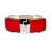 OOAK Bright Red Matte Snakeskin Silver Capped Bangle - by UNEARTHED