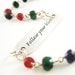 Silver Follow-Your-Bliss Bracelet - Sterling Silver Message Quote Charm and Ruby Sapphire Emerald Gemstones Mothers Day Holiday Sale