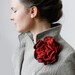 Red Rose -- Felt Flower Brooch -- Hand felted wool -- size Large / Medium