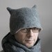 Gray Beetle Hat -- Hand Felted Wool -- Size Medium/Large