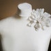 White Latte Dahlia -- Felt Flower Brooch -- Hand felted wool -- Size Large