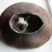 Custom felted Cat Bed - Hand Felted Wool Cat Bed / Vessel - Crisp Contemporary Design