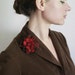 Rusty Red Dahlia - Felt Flower Brooch - Hand felted wool - size Small