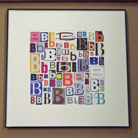 Items Similar To Letter B - Art Print Of Alphabet Collage Series On Etsy