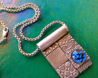 Necklace Fine Silver, Sterling and Dichroic Glass The Chosen
