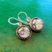 Dichroic Glass Earrings with Gallery Bezel Setting and Sterling Silver Earwires