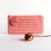 Reserved for Lauren-Coral Bridal Wedding Clutch or Bridesmaid Gift Clutch, Pouch, Purse - Romantic Rose pleats by Lolos