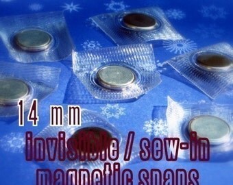 15 Sets Hidden Sew In Magnetic Snaps with PVC (available in 14mm, 10mm)