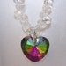 Magical Heart Quartz Crystal Glass Pendant 17 1/2 inch Necklace