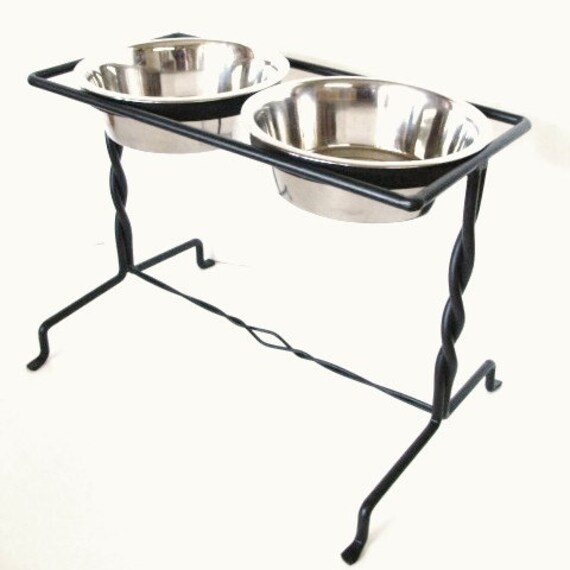 Modern Metal Dog Feeder Bowl Holder Feeding Stands Handmade