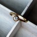 Reserved fr K: 14k gold aquamarine engagement ring - recycled yellow gold -modern solitaire ring - march birthstone - size 7.25