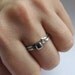 Mini diamond stack rings - faceted metal gem - recycled sterling silver - stack rings - mini Modern Rock set, size 7
