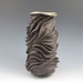 Organic Carved Sculptural Ceramic Pottery Vase: Chocolate Brown Stoneware