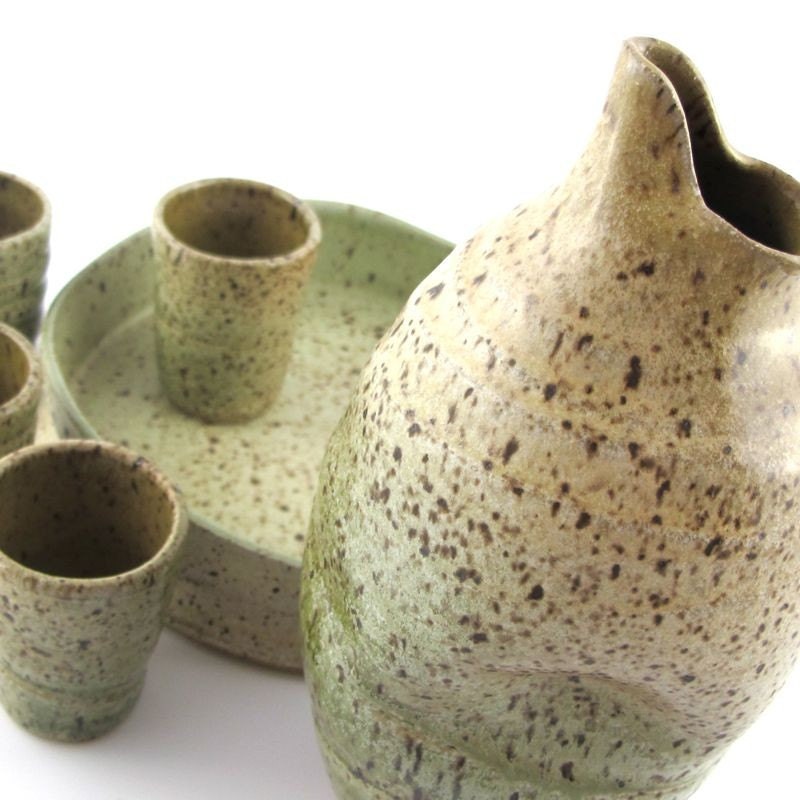 Sake Set Handmade Unique Ceramic Modern and Organic Soft