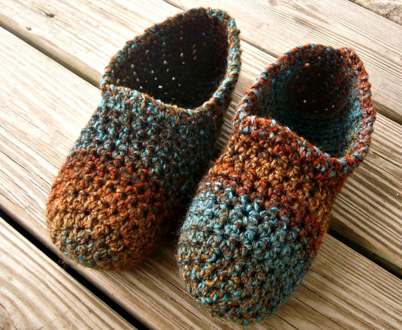 Hand Crocheted Slippers Crochet Moccasin Slippers in