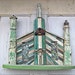 Wood Mosaic Church Reclaimed Wood Art Green
