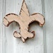 Pink Wooden Fleur de Lis