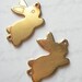 Vintage Raw Brass Bunny Charms (2X) (M558)