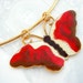 Last Set - Vintage Enamel Butterfly Necklace on Gold Plated Memory Wire (E586)
