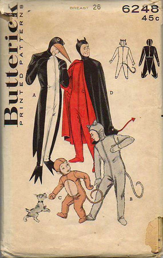 Vintage 1960's Halloween Costume Pattern DEVIL Kitten
