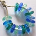 16 Handmade Lampwork Beads Disk Shaped Ocean Mix SRA