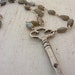 Labradorite and Antique Clock Key Sterling Handwrapped Necklace