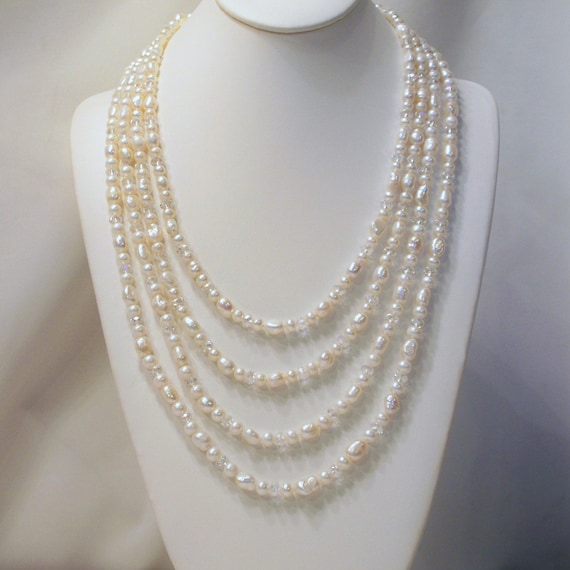 Freshwater Pearl Graduated 4 Strand Necklace