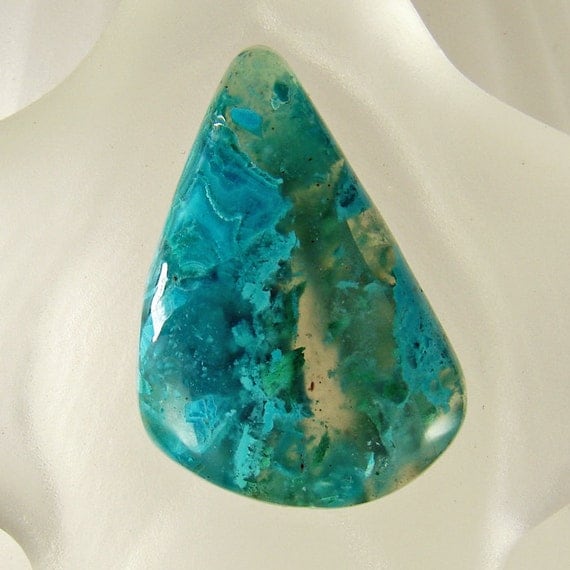 Gem Silica Chrysocolla Freeform Cabochon-27x18x5.3mm