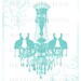 Bunny Chandelier Art Print. 8 x 10 in. BLUE Aqua Turquoise. The Decorated House on Etsy