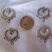 5 sets (10 pcs) Silver Metal Chandelier Earrings or Pendant Drop - heart shape - F13