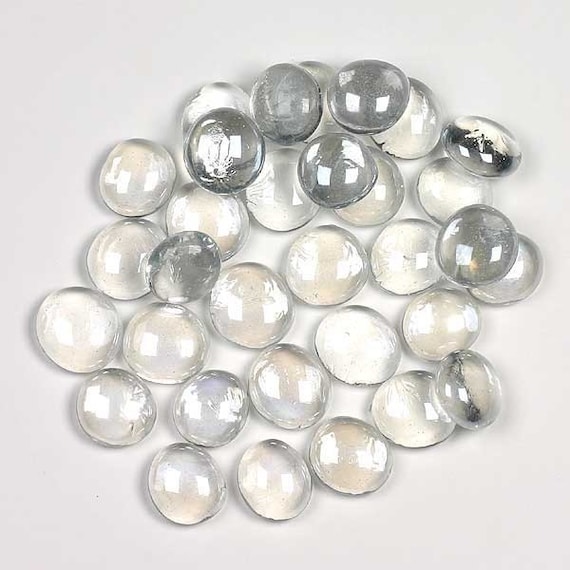 Clear Flat Bottom Round Glass Gems Marbles Mosaic