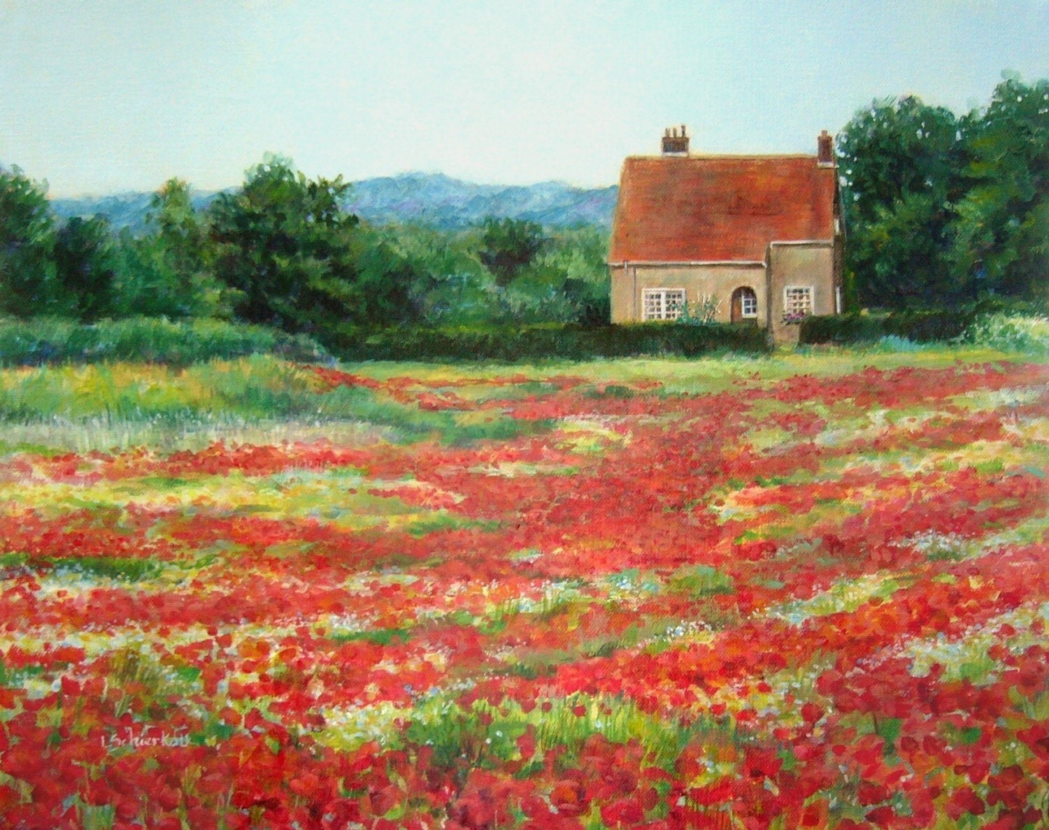 16x20 Original Painting Poppy Field III   Il Fullxfull.50619961 