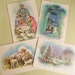 Vintage Christmas Cards, Glittered Retro Vellum Cards