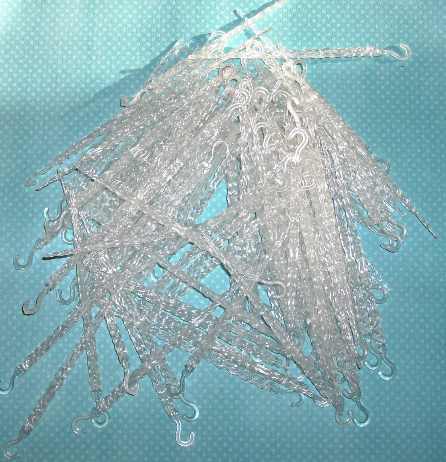 Vintage Christmas Ornaments 25 Clear Plastic Icicles