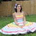 Rainbow Stripe Strapless "Prism" Dress--------------customizable colors in Kona Cotton