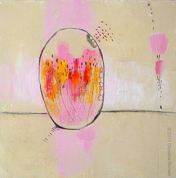 Pink Modern Wall art Original Abstract Painting in by