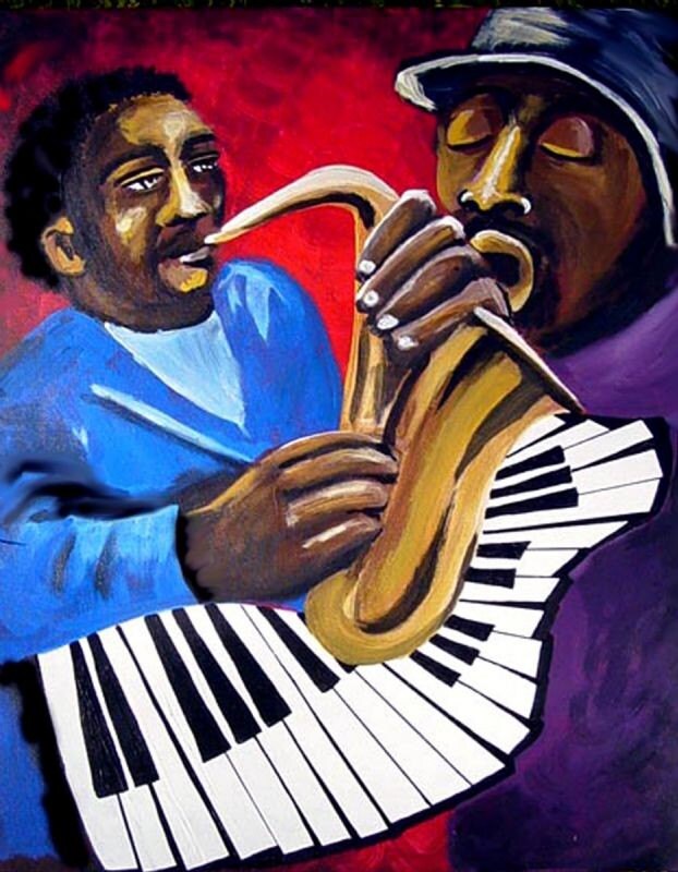 Jazz Blues Musicians African American Folk Art Fine Art Giclee