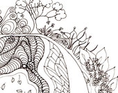 Monogram - D - Initial, Colour-Me-In Illuminated Letters, original art  drawings by melanie j cook