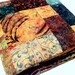 Reserved for Stacia Bamboo Garden Batik Lap Quilt rust, teal, green and brown 57" x 75"