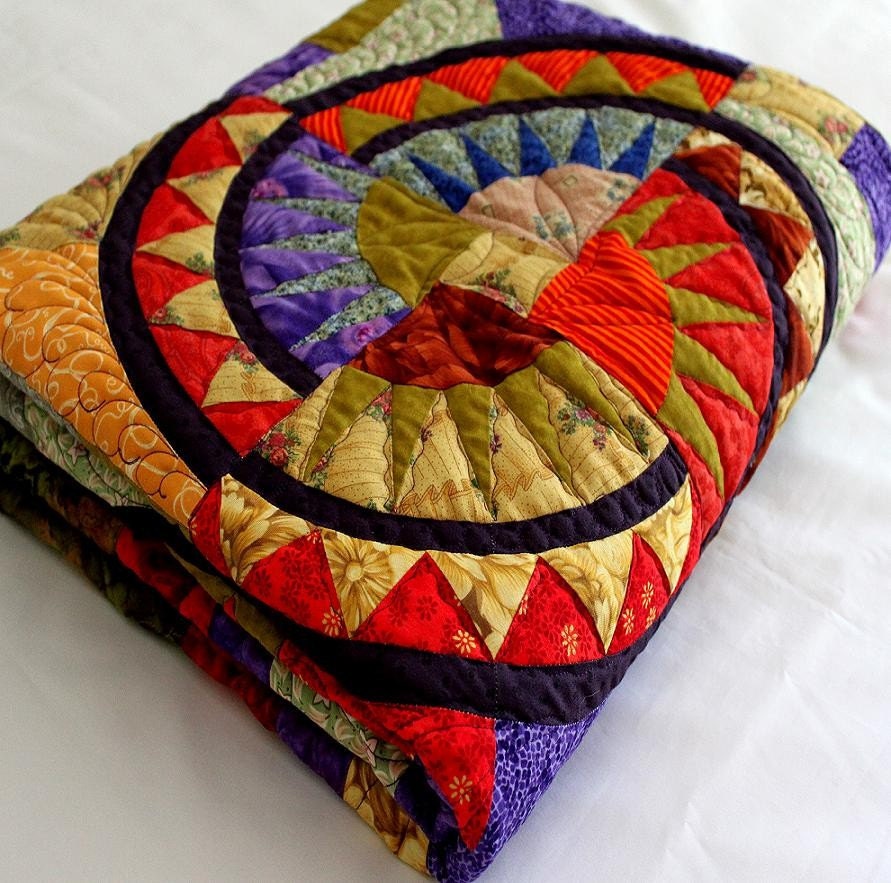 NEW YORK BEAUTY style Quilt EASTERN PASSAGE in bold color 59