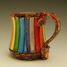 Handmade Ceramic Rainbow Striped Mug Made to Order