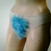 Aqua Faux Pubic Hair Panties Size Small MERKIN 15