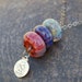 Necklace- Handmade Glass Beads Beaded Lariat Boro Lampwork - Cherub