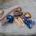 Skeleton Key Necklace, Boro Lampwork Glass Beaded, Blue, Military Deployment Jewelry - A Soldier Has My Heart