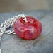 Glass Bead Necklace Boro Lampwork Focal Large Handmade Red Purple Pendant Jewelry - Scarlet